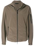 Paolo Pecora Zipped Hooded Jacket - Brown