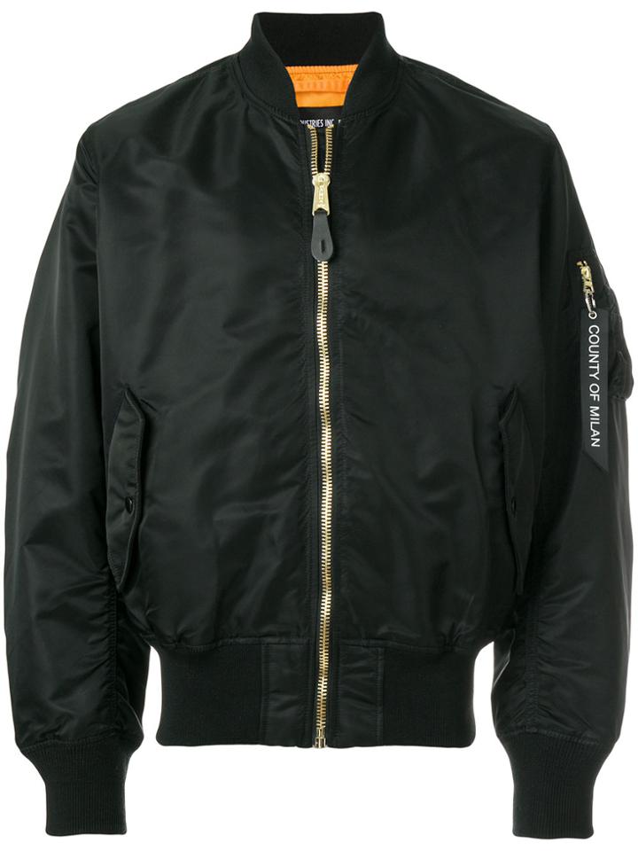 Marcelo Burlon County Of Milan Classic Zipped Bomber Jacket - Black