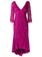 Martha Medeiros V-neck Lace Dress - Pink