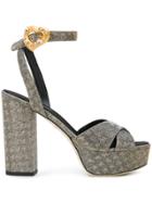 Dolce & Gabbana Platform Ankle Strap Sandals - Metallic