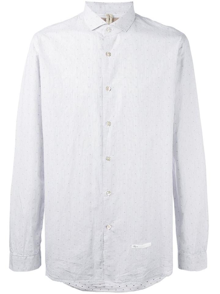 Dnl Striped Cut-away Shirt, Men's, Size: 41, White, Cotton/polyamide