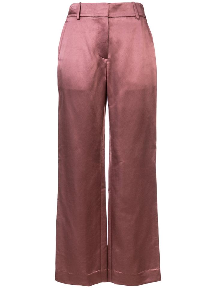 Sies Marjan Glossy Straight-leg Trousers - Pink & Purple