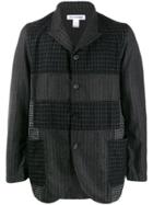 Comme Des Garçons Shirt Patchwork Checked Blazer - Grey