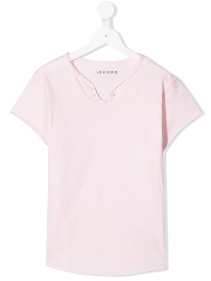 Zadig & Voltaire Kids Short-sleeve Fitted T-shirt - Pink