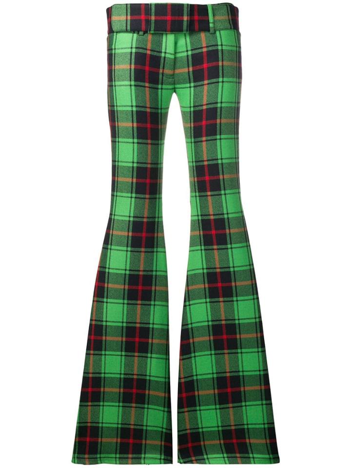 Marco De Vincenzo Checked Flared Trousers - Green
