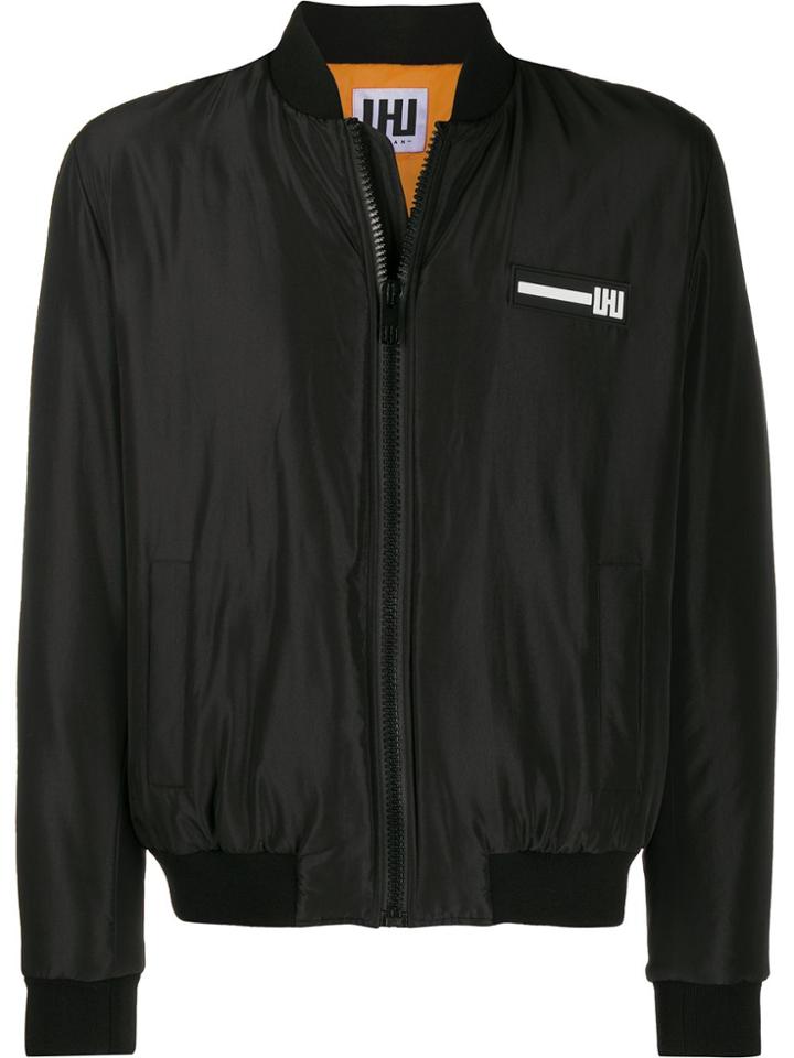 Les Hommes Urban Logo Bomber Jacket - Black