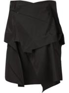 Issey Miyake Asymmetric Skirt, Women's, Size: 3, Black, Polyester