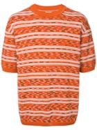 Coohem Border Knit Sweater - Orange