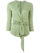 Givenchy Tie Fastening Blouse, Women's, Size: 40, Green, Viscose/acetate/silk