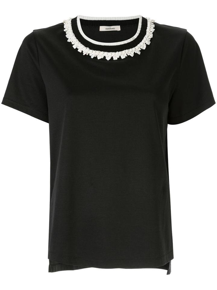 Onefifteen Embellished Collar T-shirt - Black