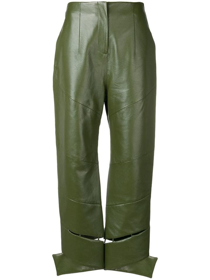 Matériel Faux Leather Trousers - Green