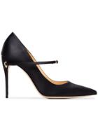 Jennifer Chamandi Black Lorenzo 105 Satin Pumps