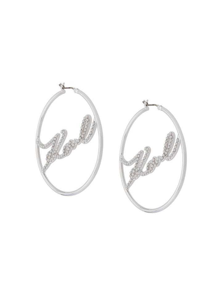 Karl Lagerfeld Karl Hoop Earrings - Silver