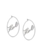 Karl Lagerfeld Karl Hoop Earrings - Silver