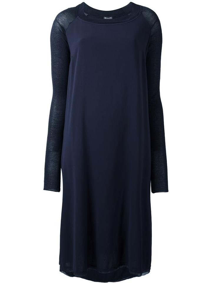 Kristensen Du Nord Flared Paneled Dress, Women's, Size: 1, Blue, Silk/spandex/elastane