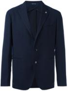 Tagliatore Two Button Blazer, Men's, Size: 54, Blue, Virgin Wool/cupro