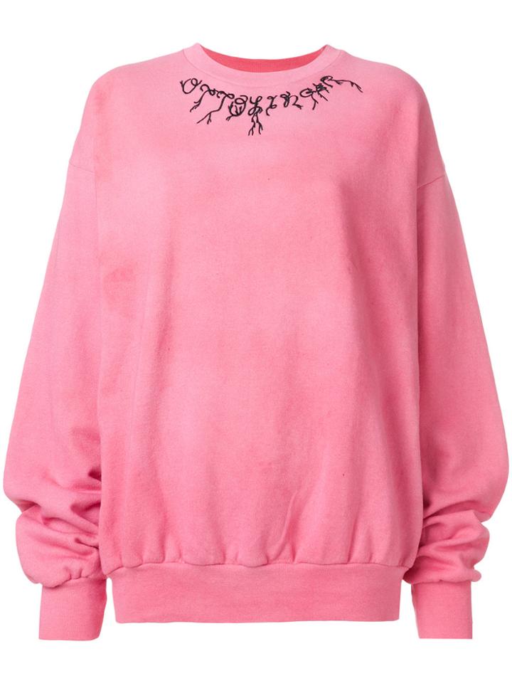 Ottolinger Embroidered Collar Sweatshirt - Pink & Purple