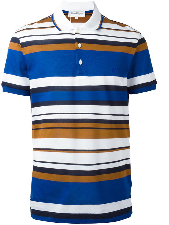 Salvatore Ferragamo Striped Polo Shirt, Men's, Size: Xl, Cotton