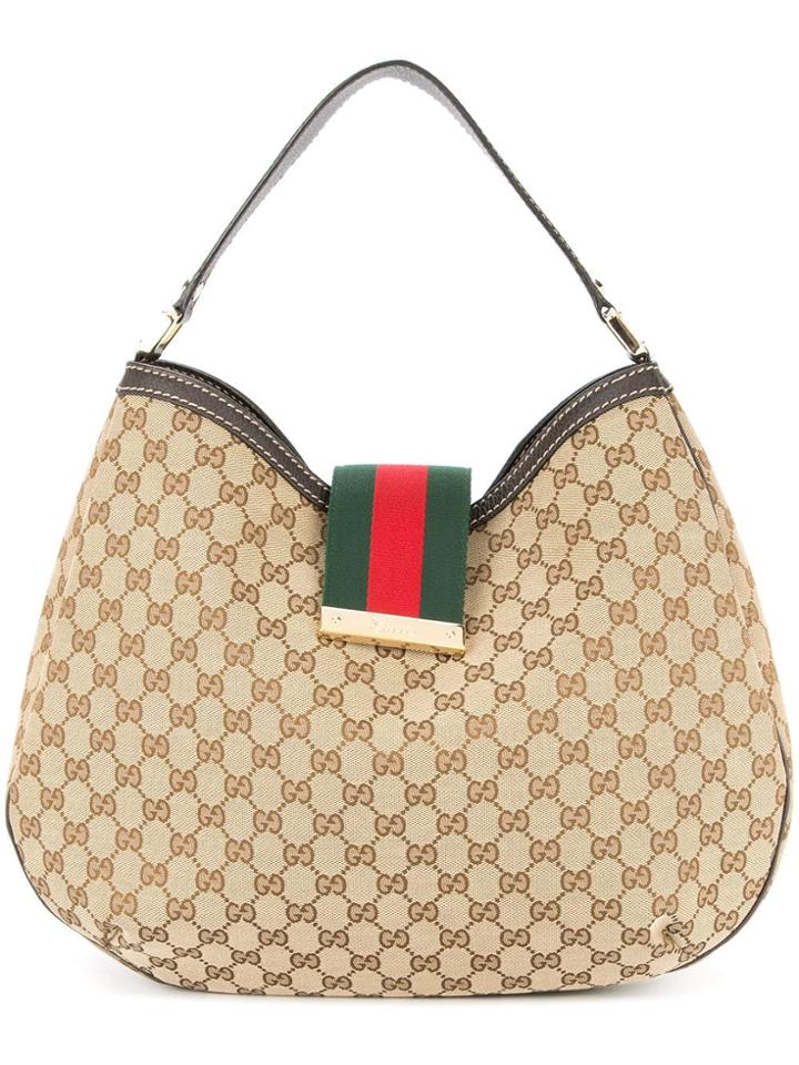 Gucci Vintage Shelly Line Hand Tote Bag - Brown