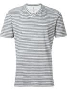Brunello Cucinelli Striped V-neck T-shirt