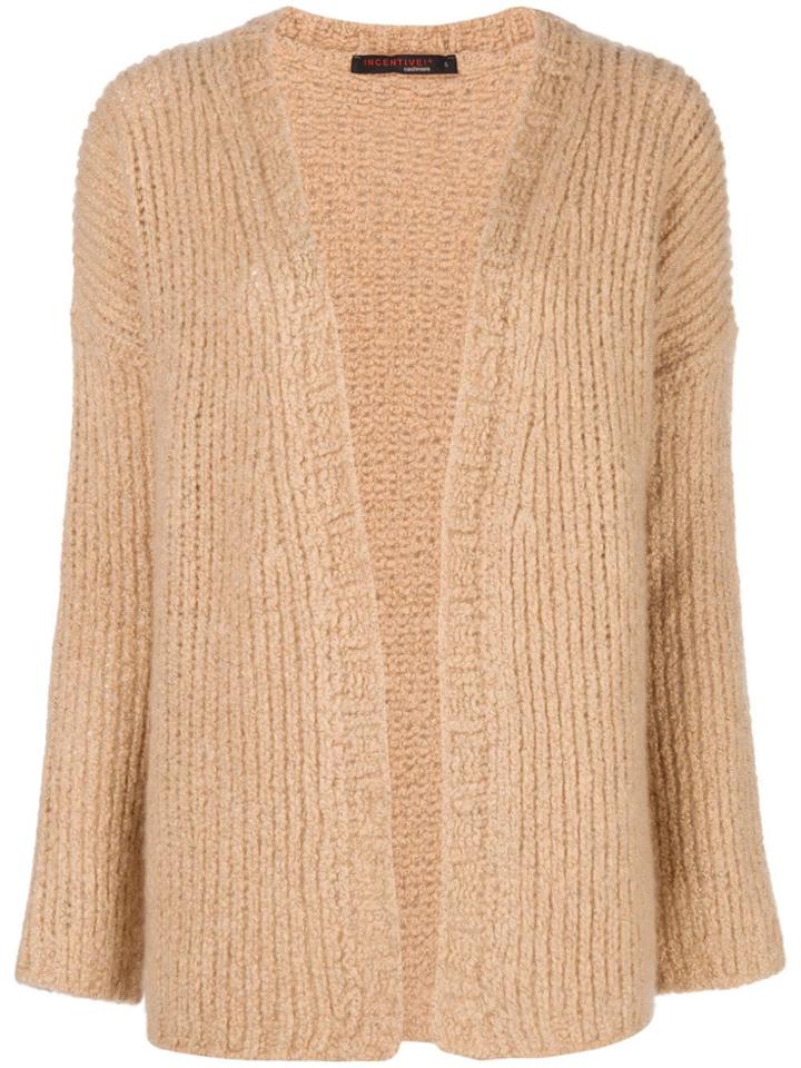 Incentive! Cashmere Open Front Cardigan - Neutrals