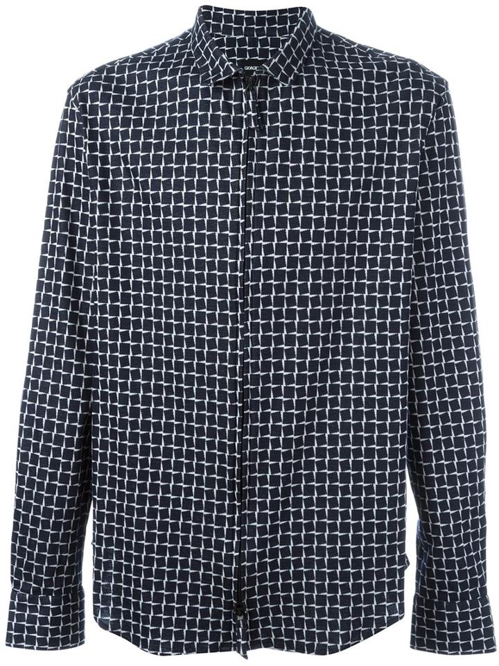 Giorgio Armani Printed Zipped Shirt
