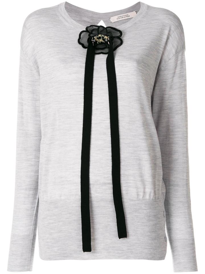 Dorothee Schumacher Embellished Flower Sweatshirt - Grey
