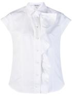 Max Mara Ruffled Placket Shirt - White