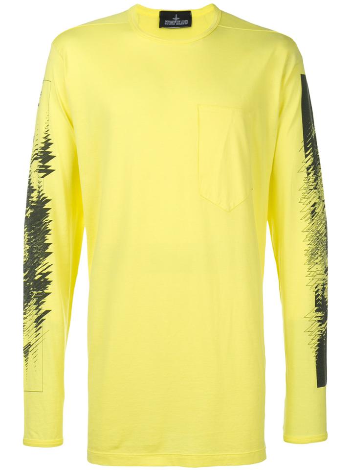 Stone Island Shadow Project Graphic Print Long Sleeve Top - Yellow &