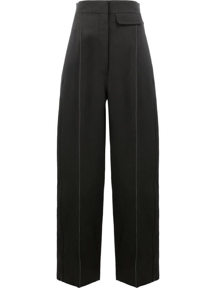 Céline Flared Trousers, Women's, Size: 40, Black, Silk/cotton/viscose