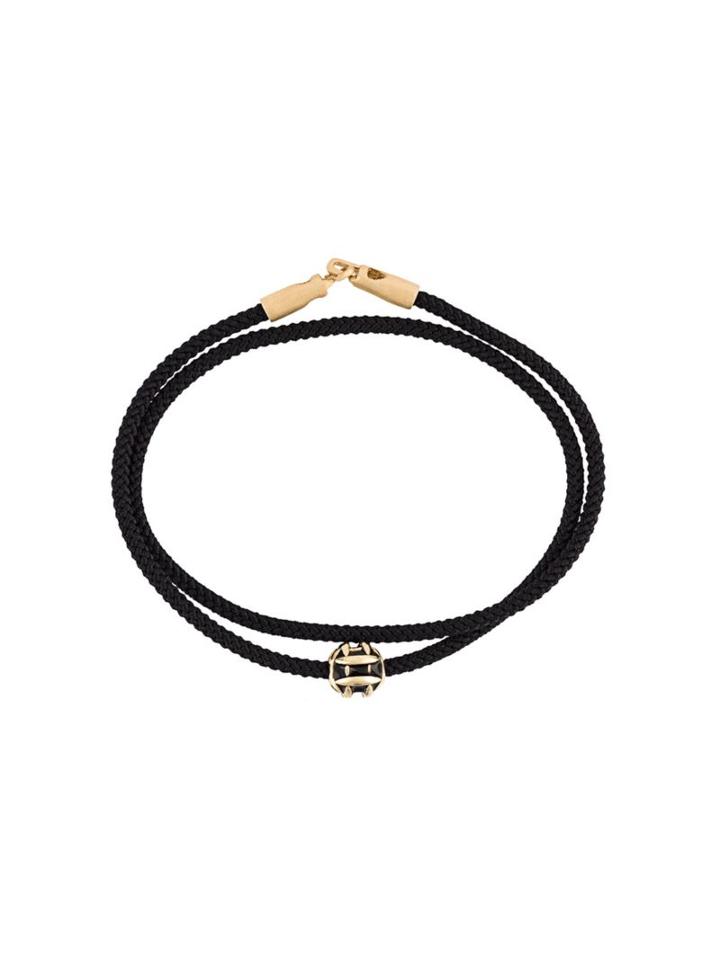 Luis Morais 14kt Gold Round Hash Tag Enamel Charm Bracelet