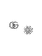 Gucci Flower And Double G Earrings With Diamonds - 9068