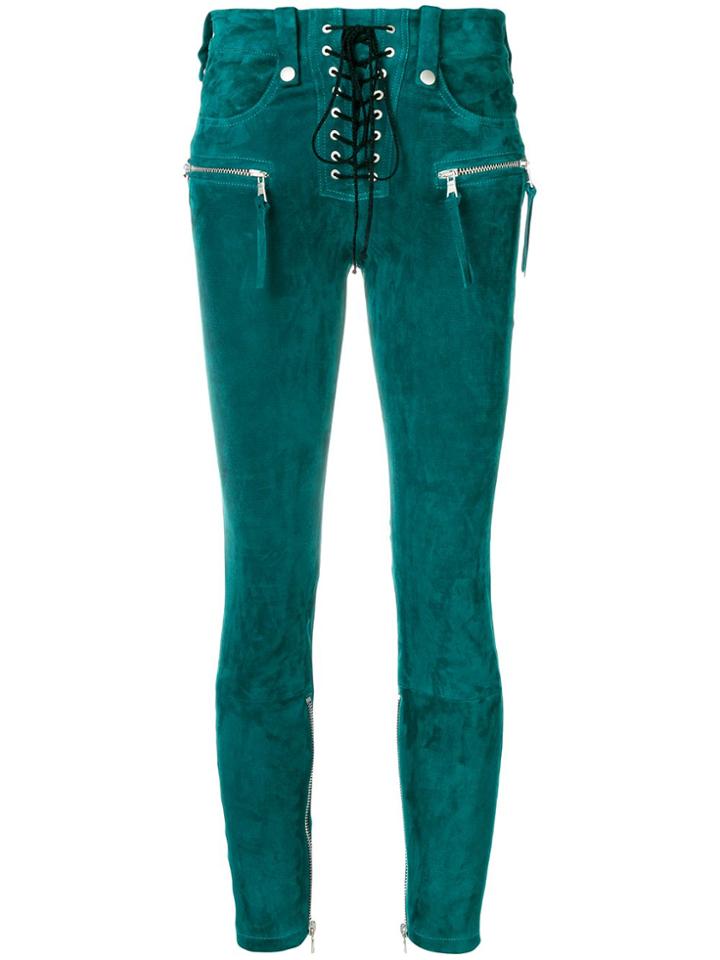 Unravel Project Lace-up Skinny Trousers - Green