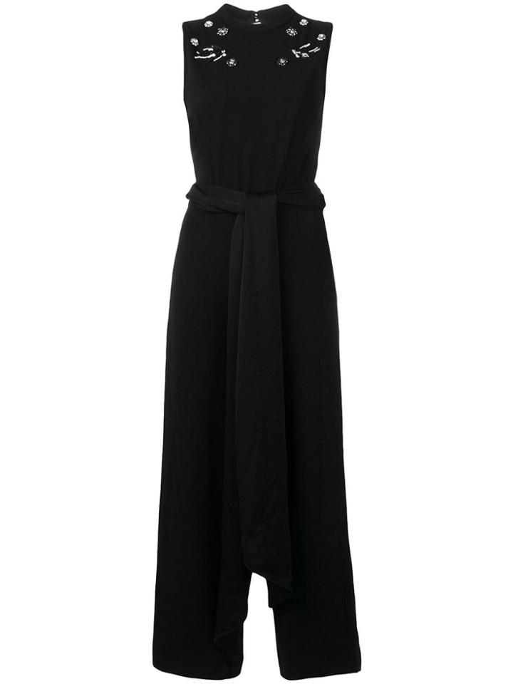 Mcq Alexander Mcqueen Deco Swallow Crepe Jumpsuit - Black
