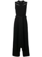 Mcq Alexander Mcqueen Deco Swallow Crepe Jumpsuit - Black