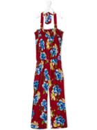 Lapin House - Floral Print Halterneck Jumpsuit - Kids - Viscose - 8 Yrs, Girl's, Red