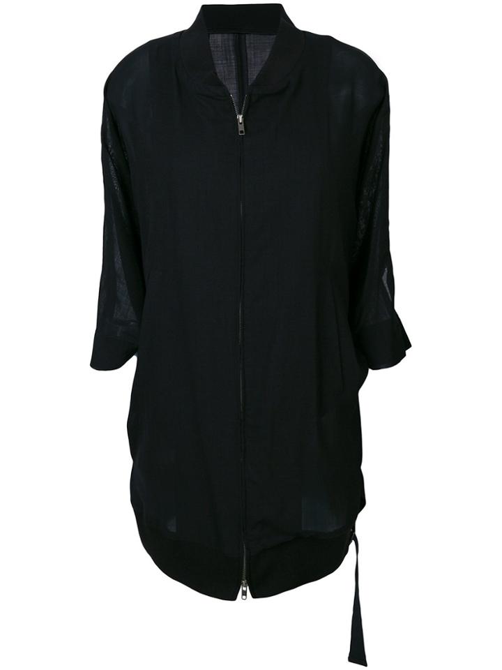 Ann Demeulemeester Sheer Zipped Jacket - Black