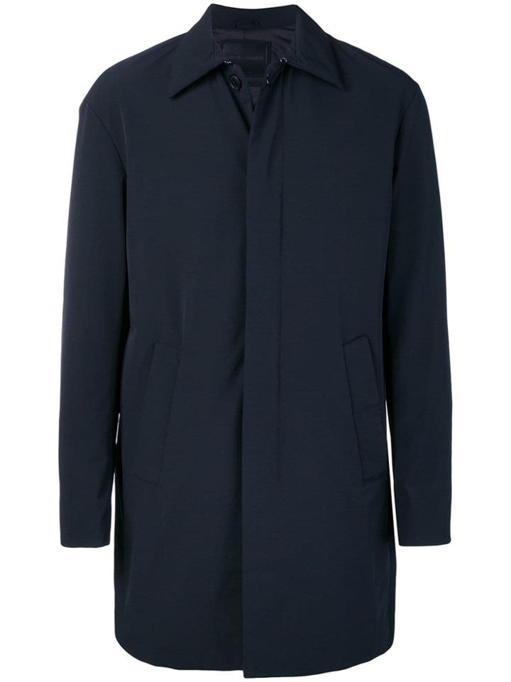 Emporio Armani Classic Midi Coat - Blue