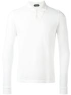Zanone Long Sleeve Polo Shirt, Men's, Size: Xxl, White, Cotton