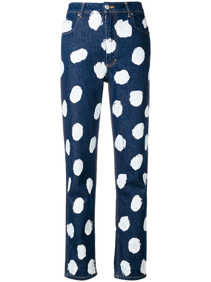 Eckhaus Latta Paint Brush Detail Jeans - Blue