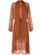 Nº21 Gathered Drape Dress - Brown