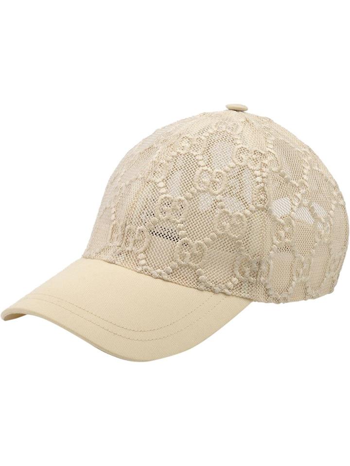 Gucci Cappellino Da Baseball Con Ricamo Gg - White