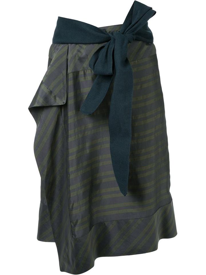 A.f.vandevorst Striped Skirt, Women's, Size: 40, Green, Cupro