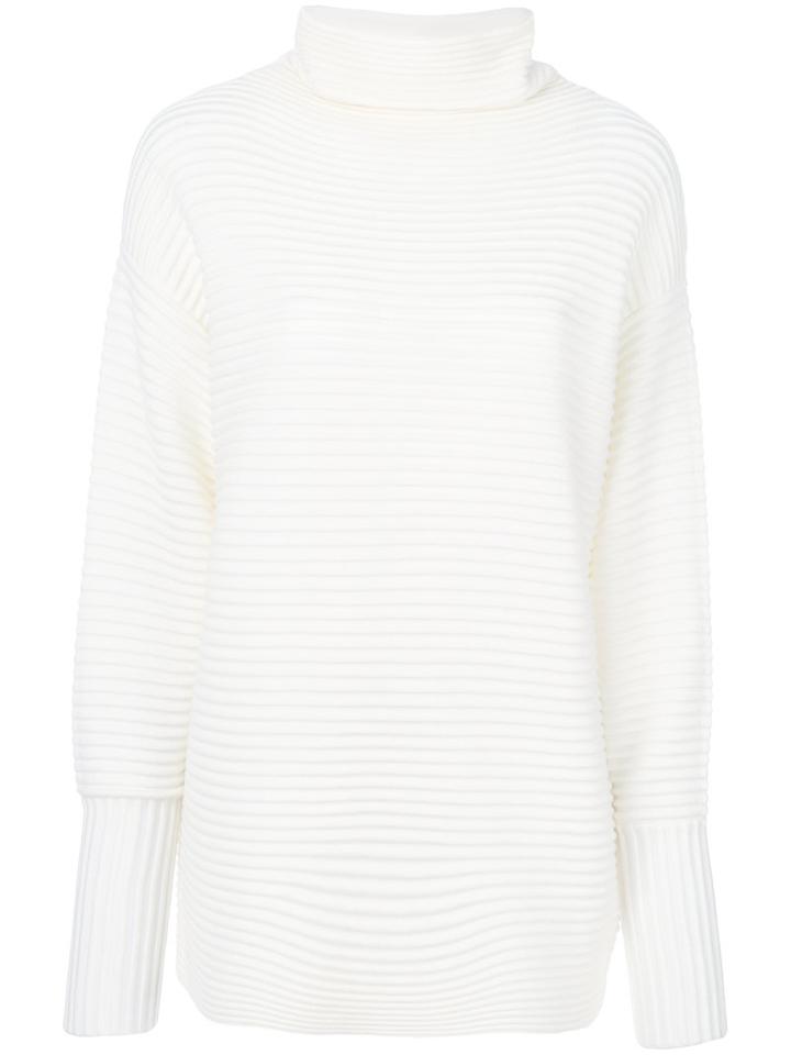 Victoria Victoria Beckham - Ribbed Turtleneck Sweater - Women - Wool - One Size, Nude/neutrals, Wool