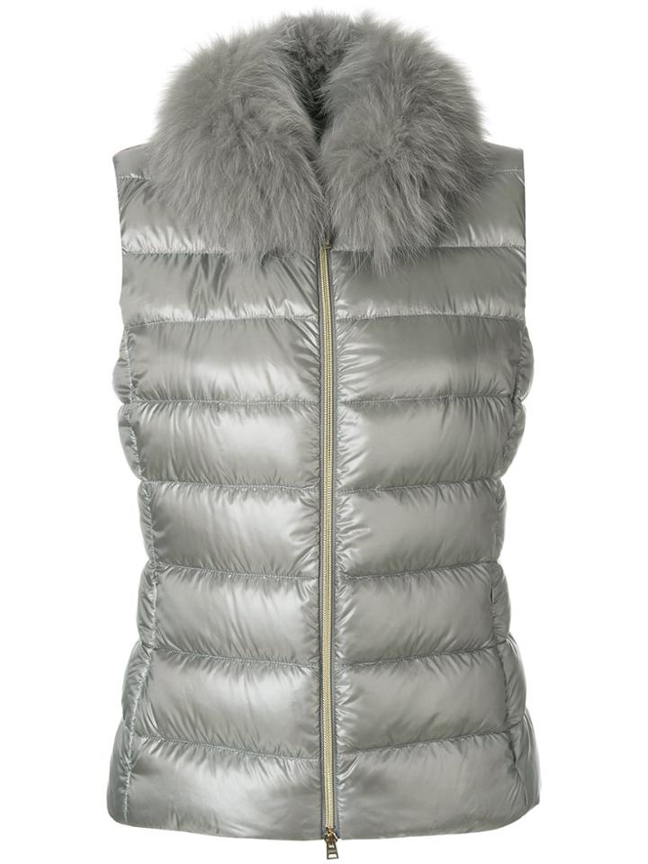 Herno Appliqué Padded Gilet - Grey