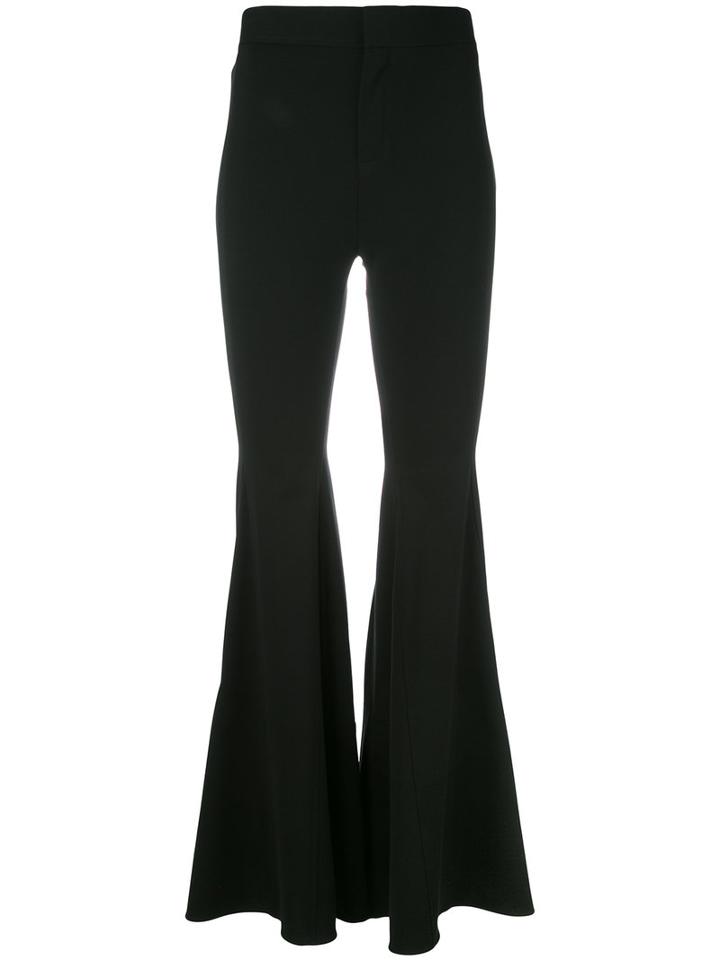 Givenchy Wide Flare Trousers, Women's, Size: 38, Black, Viscose/polyamide/spandex/elastane/silk