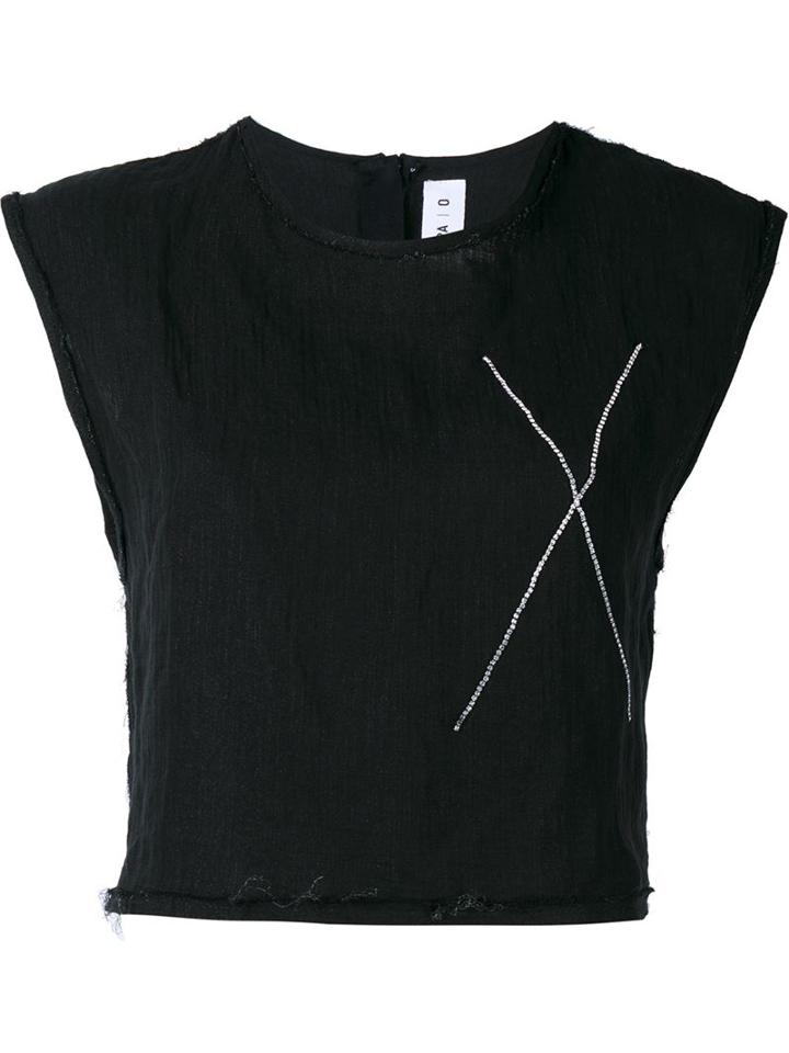 Filles A Papa Sleeveless Crystal Cropped Top