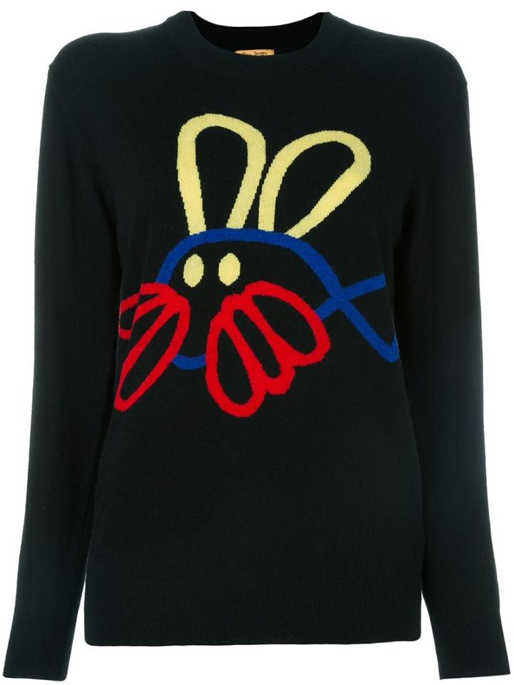 Peter Jensen Fish Rabbit Jumper, Women's, Size: Small, Black, Lambs Wool