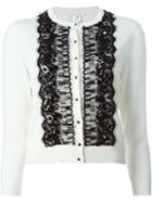 Oscar De La Renta Embellished Lace Panel Cardigan