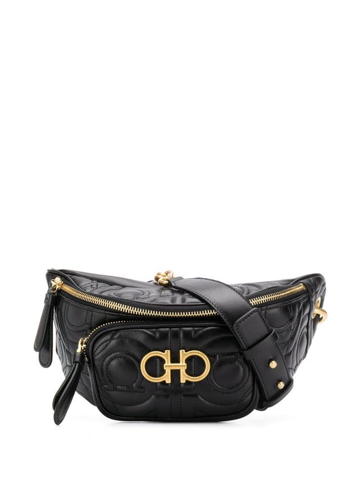 Salvatore Ferragamo Logo Embroidered Belt Bag - Black